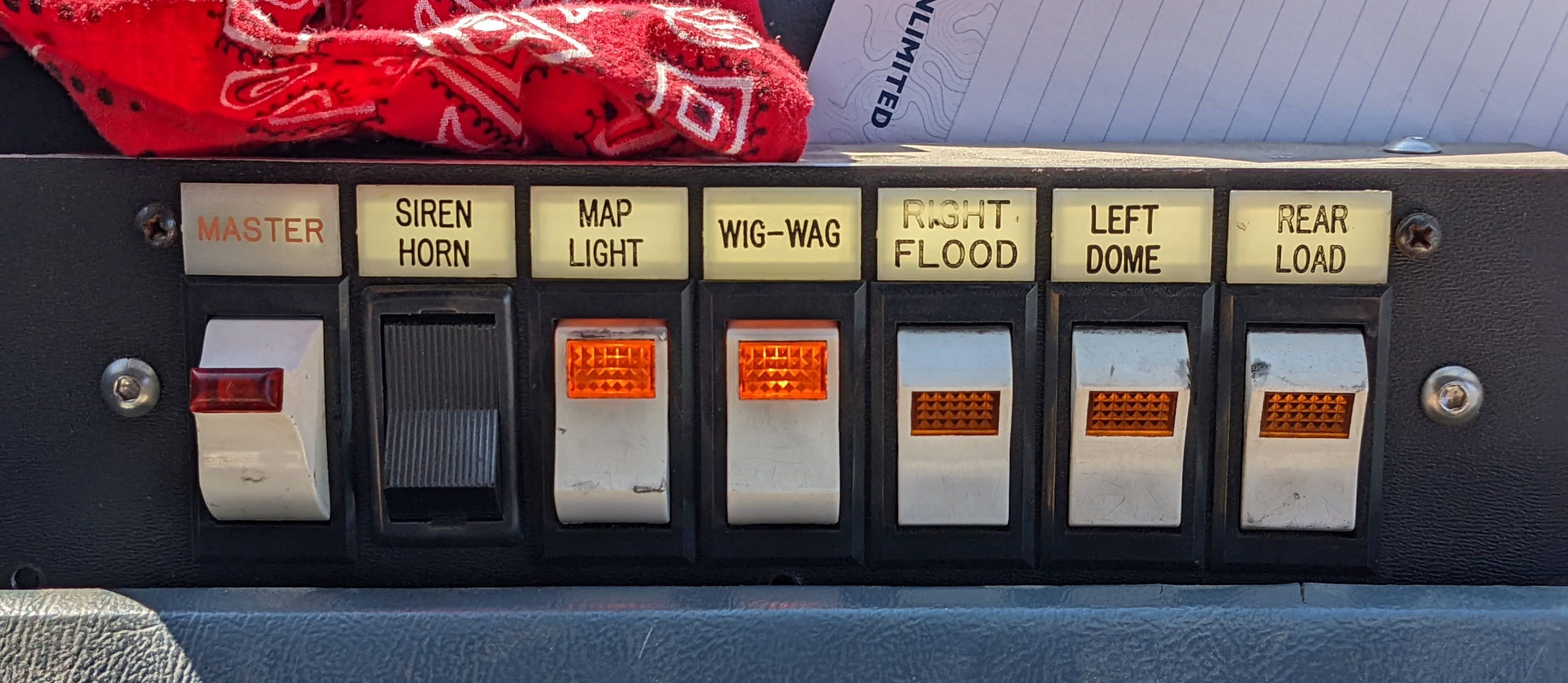 Repurposed ambulance switch panel
